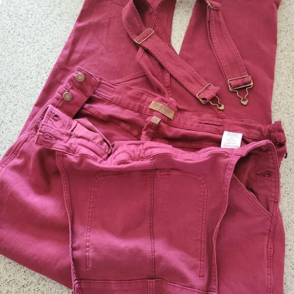 Judy Blue PLUS High Waist Garment Dyed Boyfriend Double Cuff Overalls Maroon☆2XL - Picture 11 of 16
